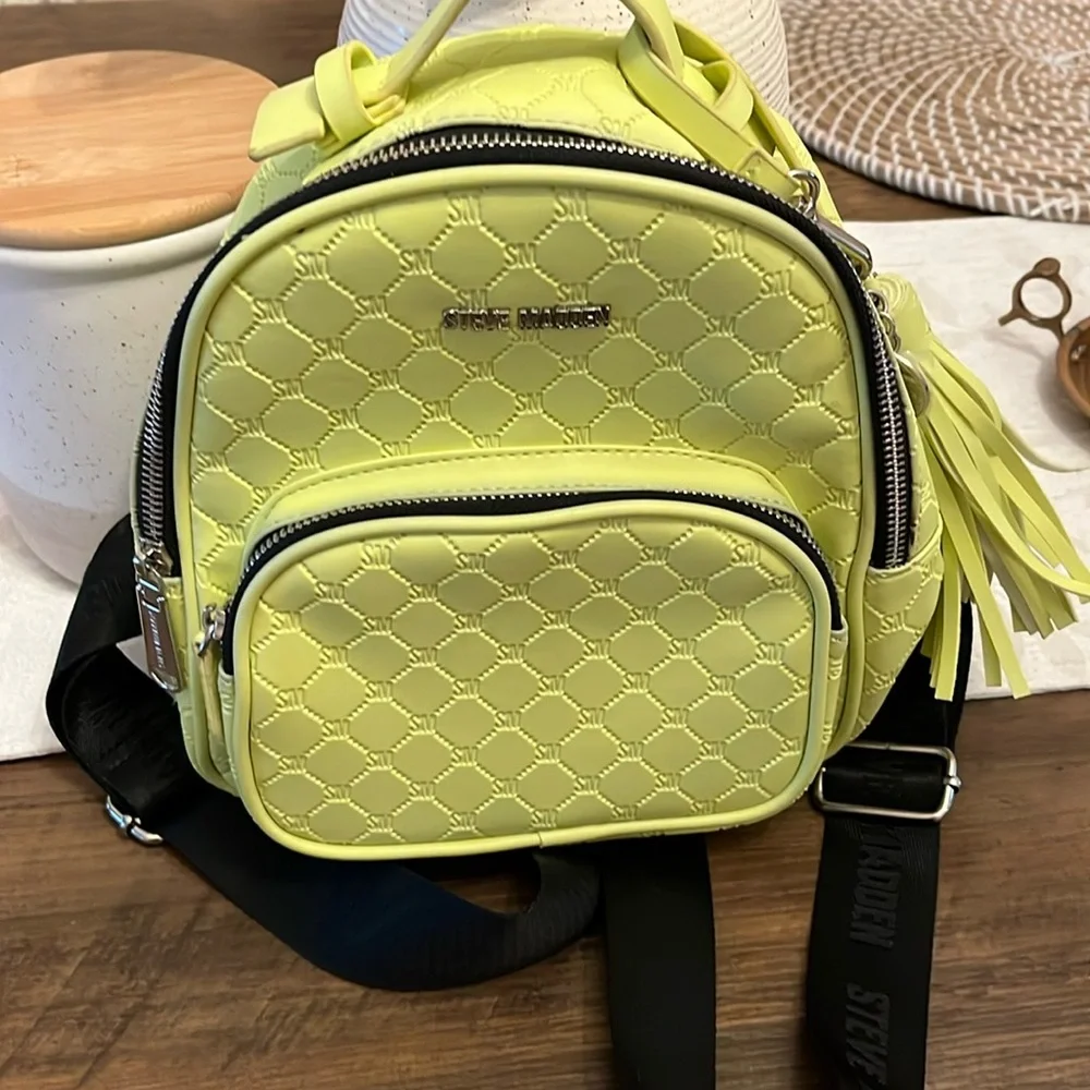 Steve madden neon backpack.